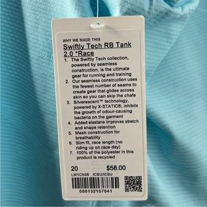 NWT Lululemon Swifty Tank RB